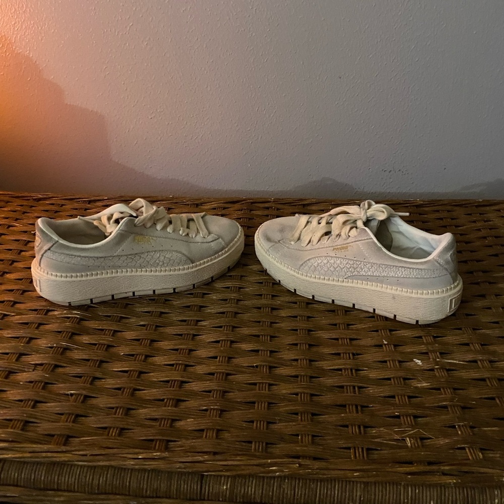 beige puma platforms